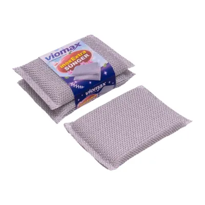 EXTRA İNOX TEMİZLİK SÜNGER 2'Lİ (STANTLI KOLİLİ) VİOMAX 5