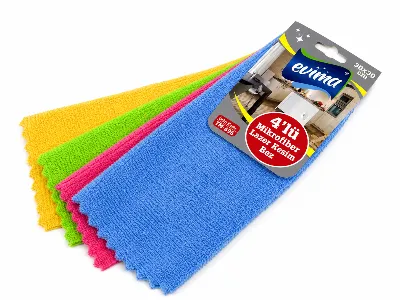 4'LÜ MİKROFİBER ULTRASONİK TEMİZLİK BEZİ 30×30 CM EVİMA 2