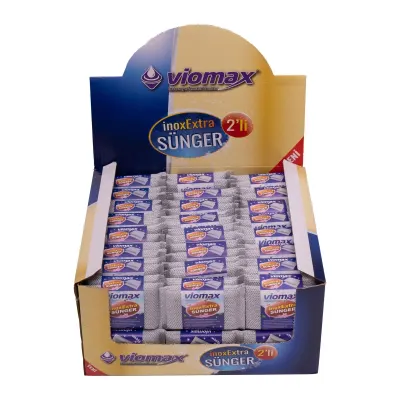 EXTRA İNOX TEMİZLİK SÜNGER 2'Lİ (STANTLI KOLİLİ) VİOMAX 6