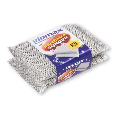 EXTRA İNOX TEMİZLİK SÜNGER 2'Lİ (STANTLI KOLİLİ) VİOMAX