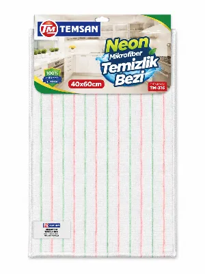 NEON MUTFAK MİKROFİBER TEMİZLİK BEZİ 40×60 CM DÖKME TEMSAN