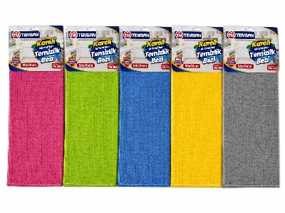 KARELİ MİKROFİBER TEMİZLİK BEZİ TEMSAN — 50 × 70 cm