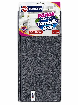 PARLAK MİKROFİBER TEMİZLİK BEZİ TEMSAN — 50 × 70 cm