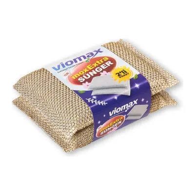 EXTRA İNOX TEMİZLİK SÜNGER 2'Lİ (STANTLI KOLİLİ) VİOMAX 7