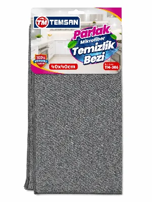 PARLAK MİKROFİBER TEMİZLİK BEZİ TEMSAN — 40 × 40 cm 2