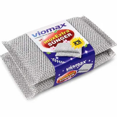 EXTRA İNOX TEMİZLİK SÜNGER 2'Lİ (POŞETLİ) VİOMAX 3