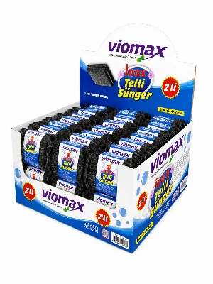 İNOX SİYAH TEMİZLİK SÜNGERİ 2'Lİ (STANTLI KOLİLİ) VİOMAX 3