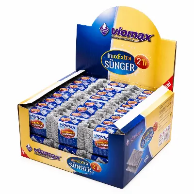 EXTRA İNOX TEMİZLİK SÜNGER 2'Lİ (STANTLI KOLİLİ) VİOMAX