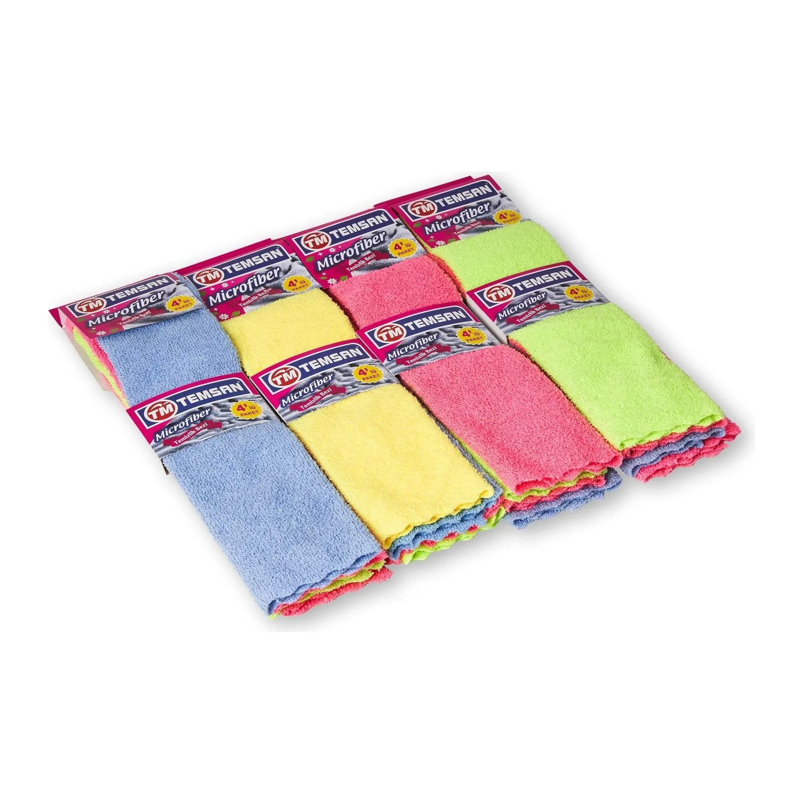 4'LÜ MİKROFİBER BEZ 25×35 CM TEMSAN (ULTRASONİK)